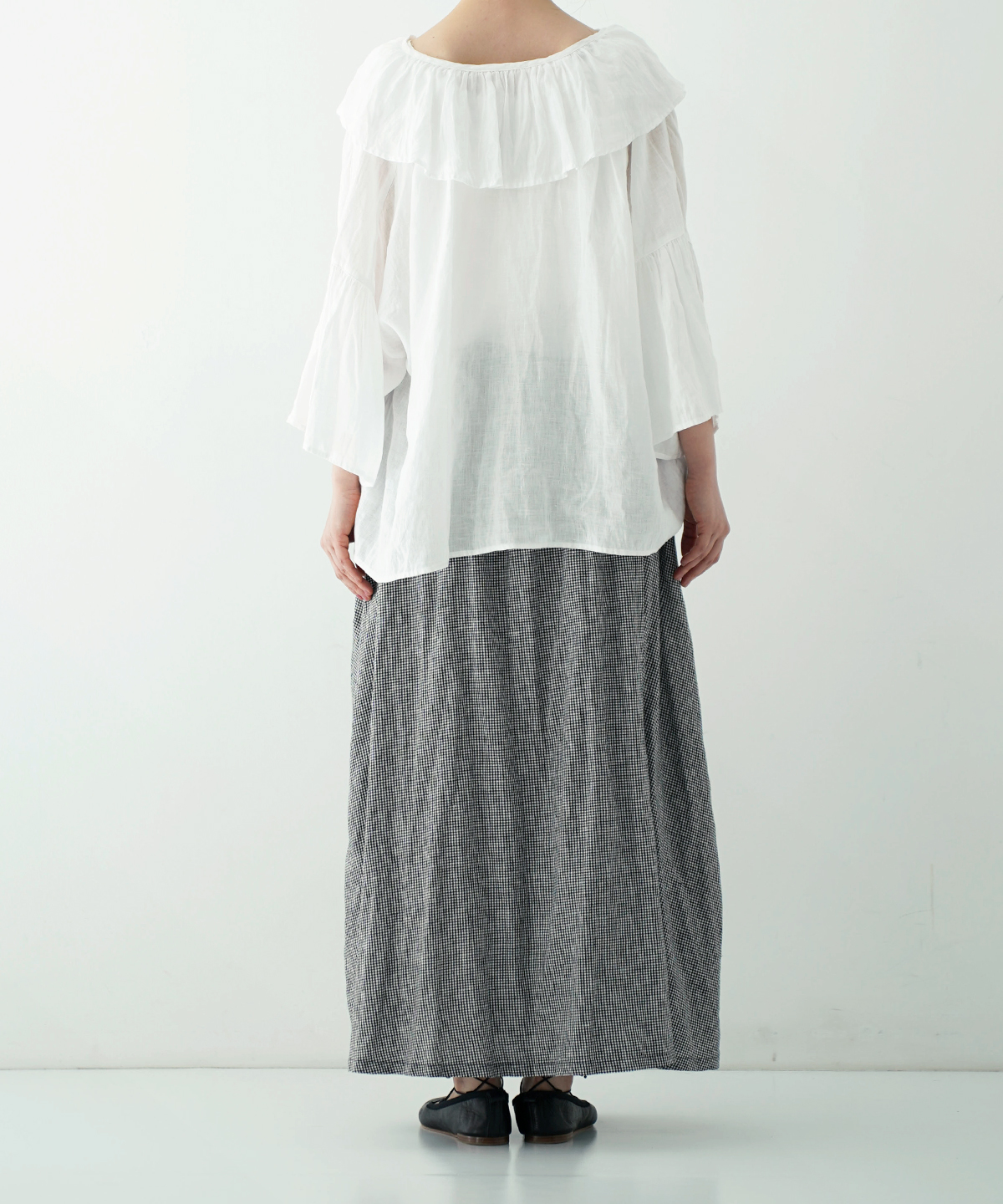 UpcycleLino】ギンガムドロストスカート｜nest Robe / CONFECT