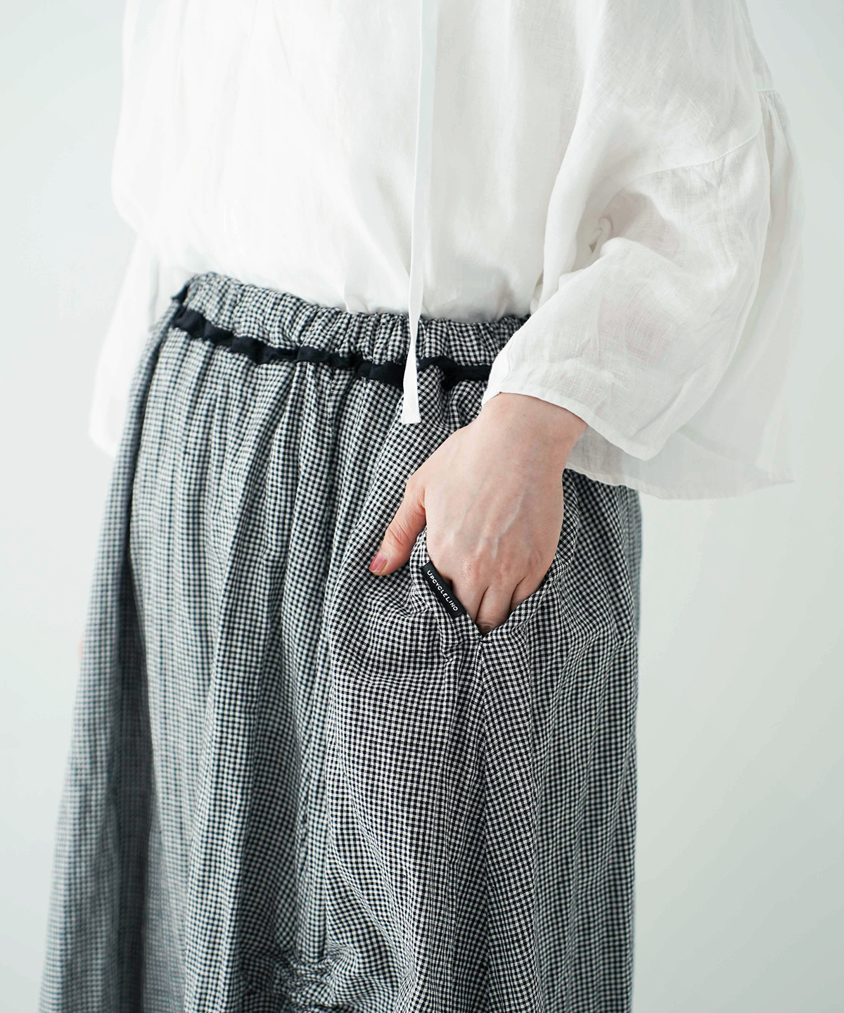 【UpcycleLino】ギンガムドロストスカート UpcycleLino】ギンガムドロストスカート｜nest Robe / CONFECT