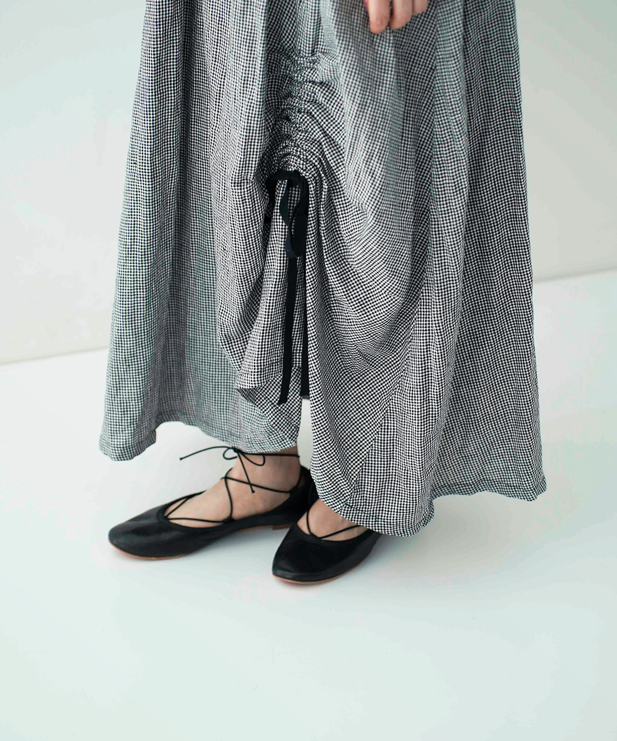 UpcycleLino】ギンガムドロストスカート｜nest Robe / CONFECT