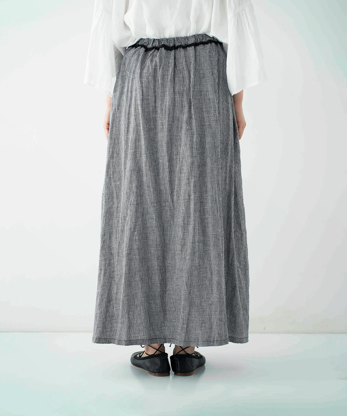 UpcycleLino】ギンガムドロストスカート｜nest Robe / CONFECT