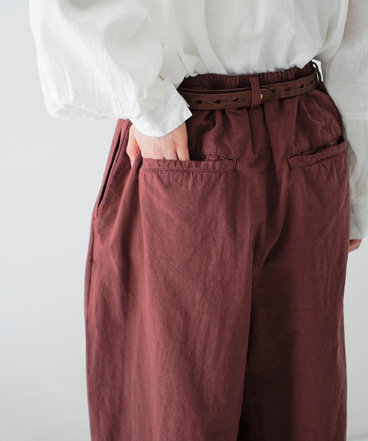 nest robe コットンリネン 近江晒し キュロットパンツ コットンリネン近江晒し超撥水パンツ｜nest Robe / CONFECT