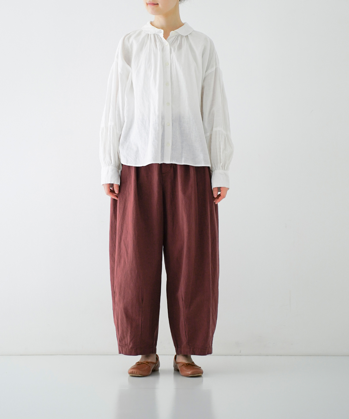 nest robe コットンリネン 近江晒し キュロットパンツ ネストローブ コットンリネン近江晒しブロードキュロットパンツ