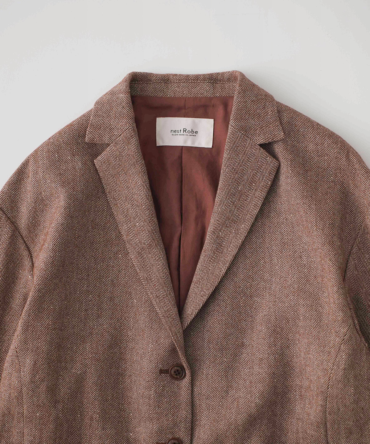 リネンウールヘリンボーンジャケット｜nest Robe / CONFECT