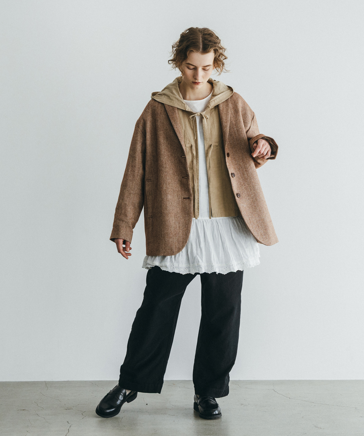 リネンウールヘリンボーンジャケット｜nest Robe / CONFECT ONLINE SHOP