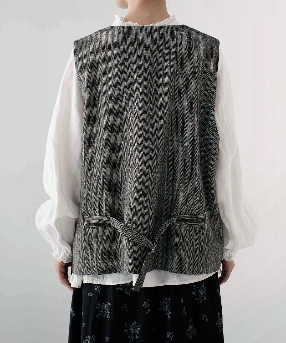 リネンウールヘリンボーンベスト｜nest Robe / CONFECT ONLINE SHOP