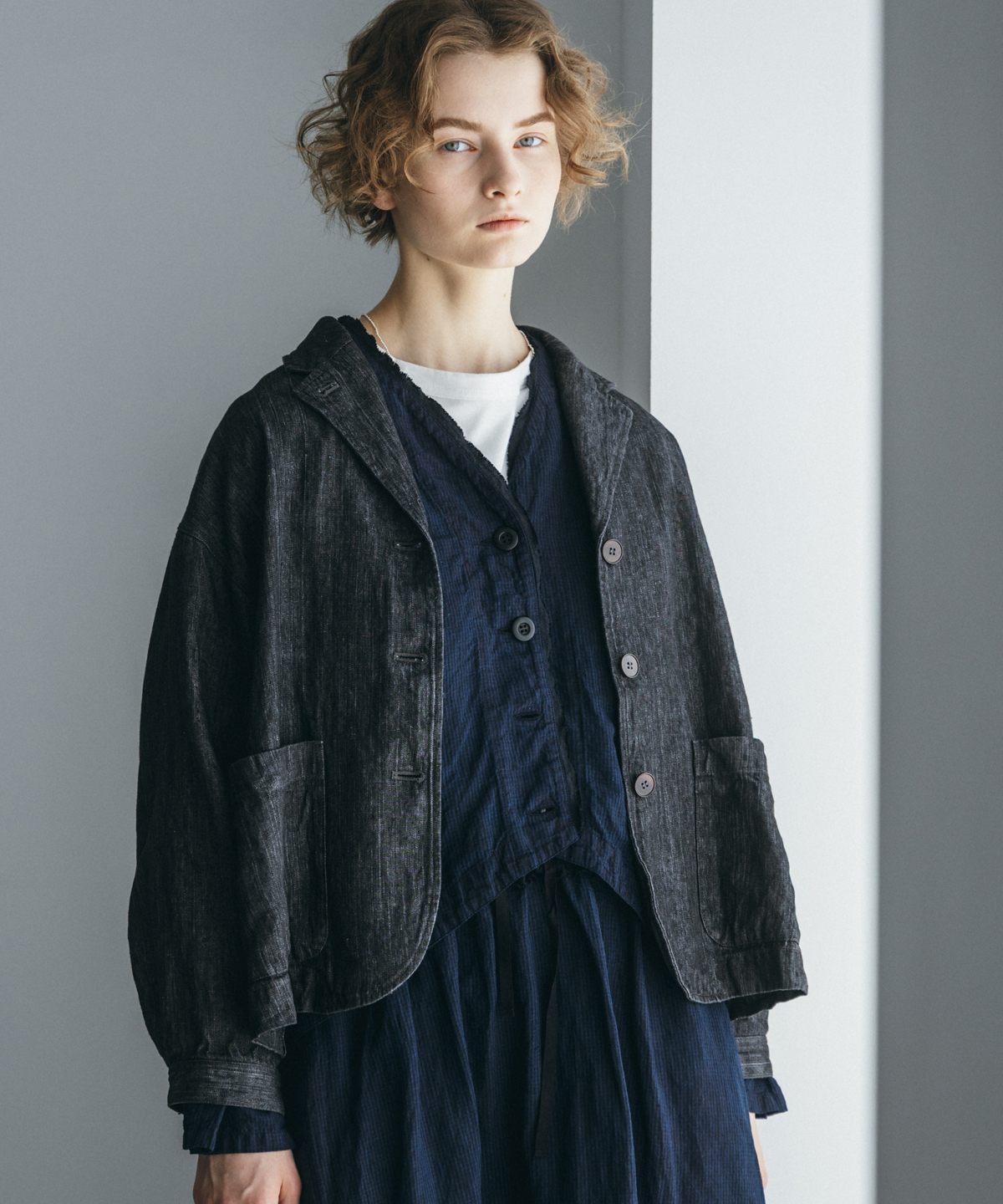 リネンデニムクロップドジャケット｜nest Robe / CONFECT ONLINE