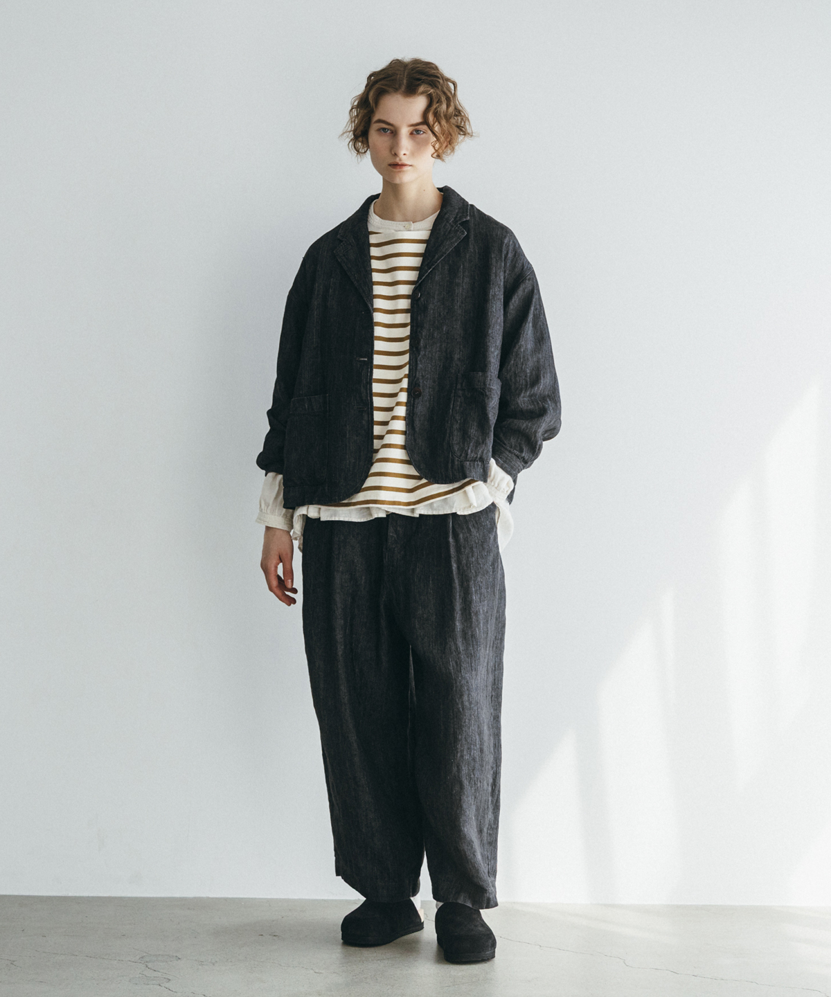 408t*ネストローブ nest Robe リネン デニムジャケット 408t*ネストローブ nest Robe リネン デニムジャケット nest