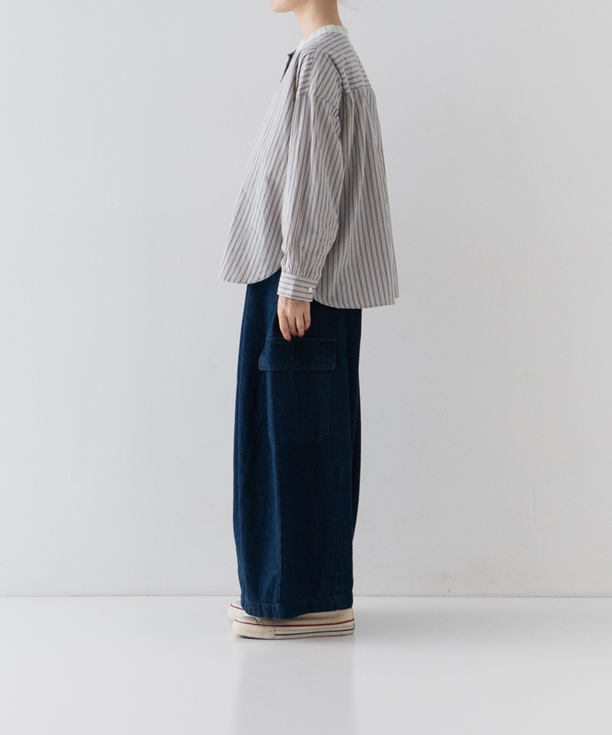コットンストライププルオンシャツ｜nest Robe / CONFECT ONLINE