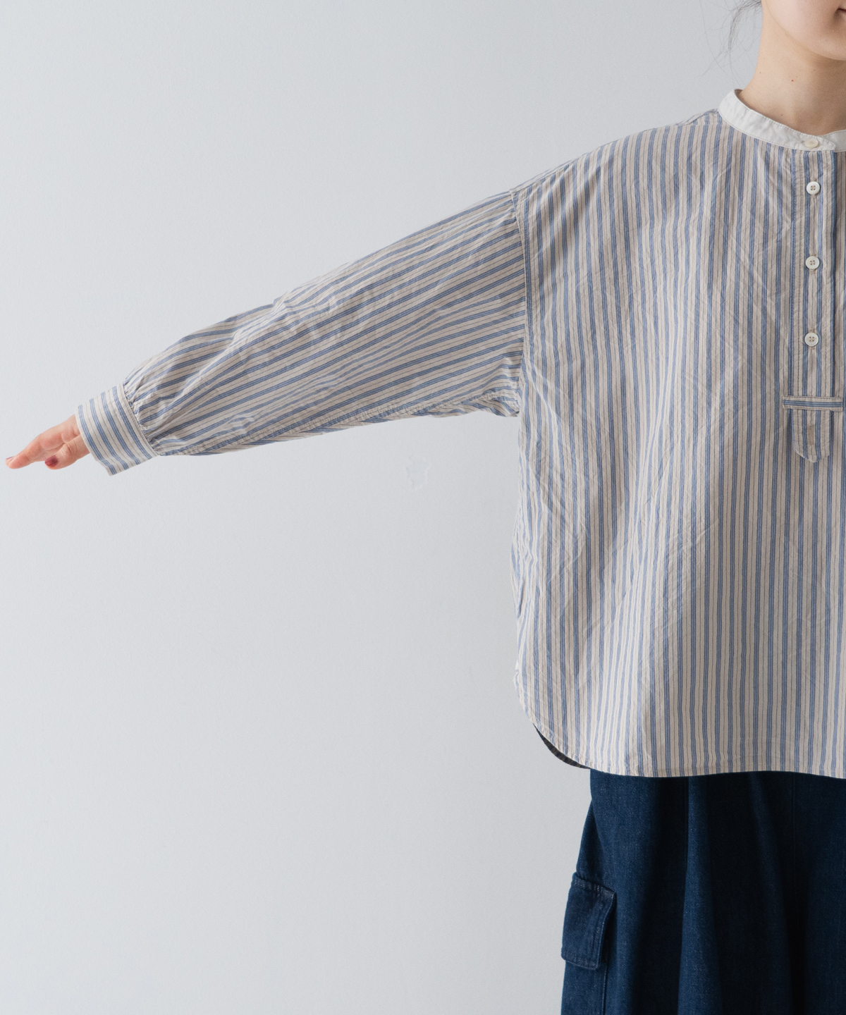 コットンストライププルオンシャツ｜nest Robe / CONFECT ONLINE