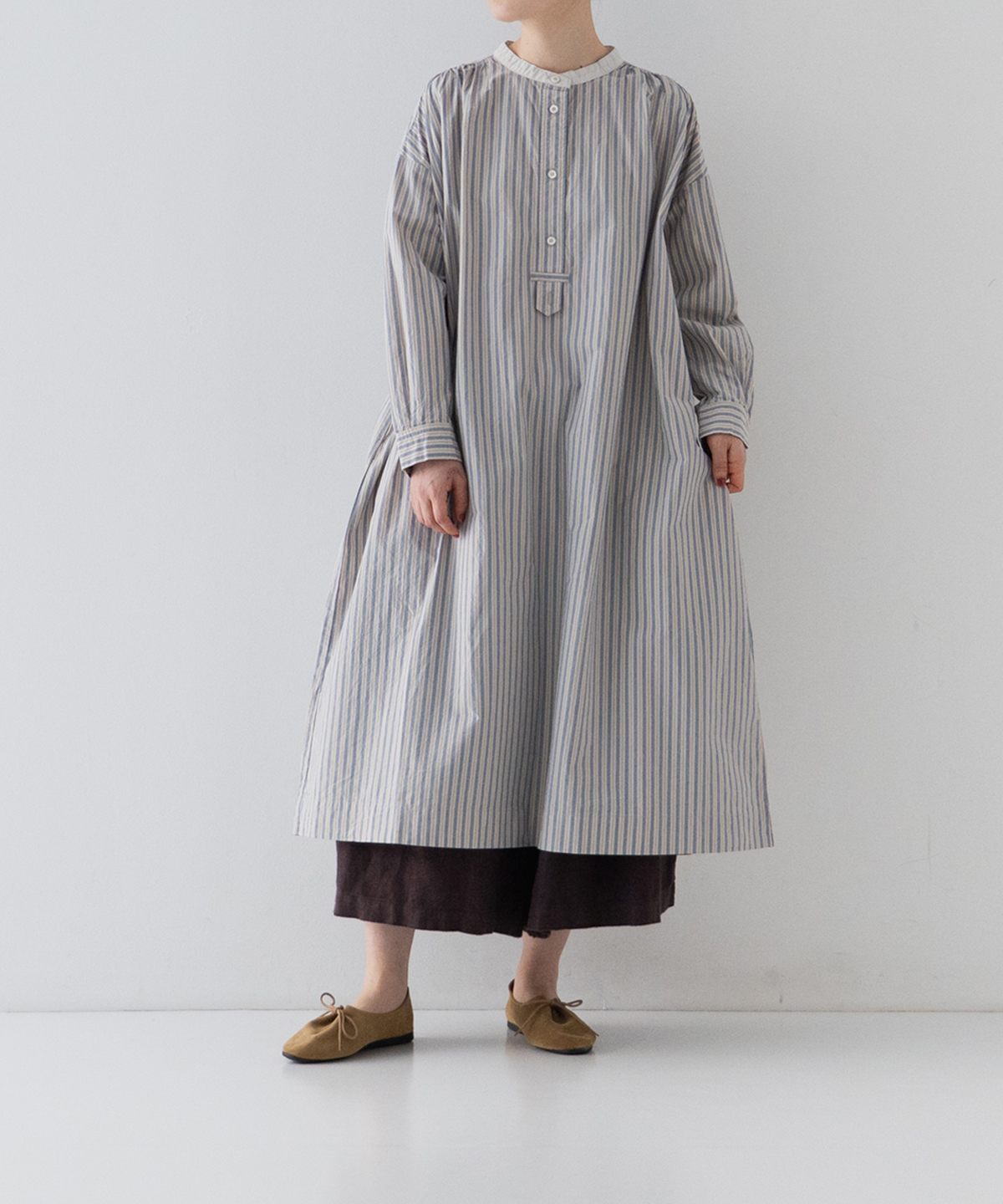 コットンストライププルオンワンピース｜nest Robe / CONFECT ONLINE SHOP