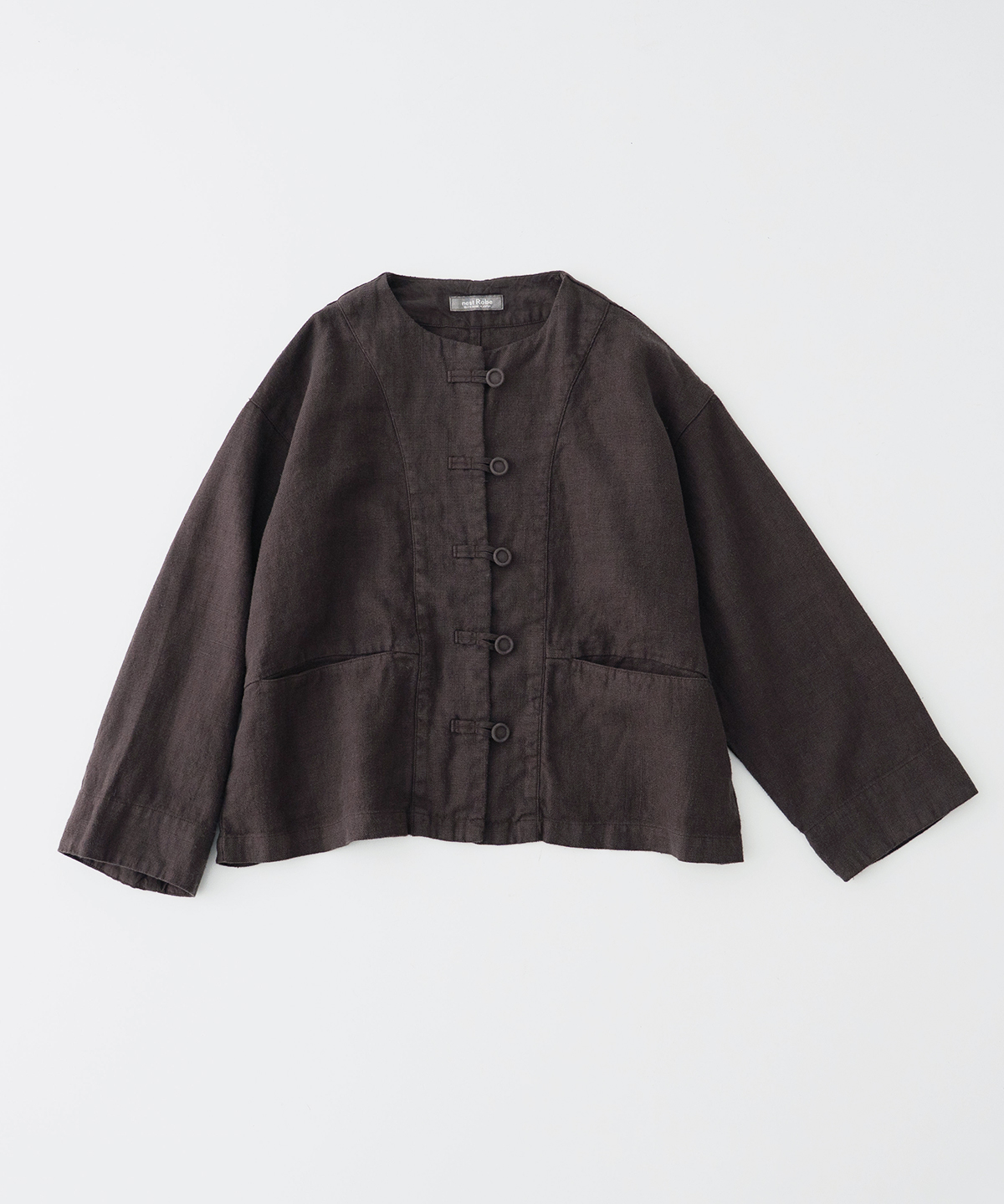 【美品】nest Robe CONFFECT ノーカラーリネンジャケット KIGIさん別注】UpcycleLino KUSHA ジャケット Limited Edition
