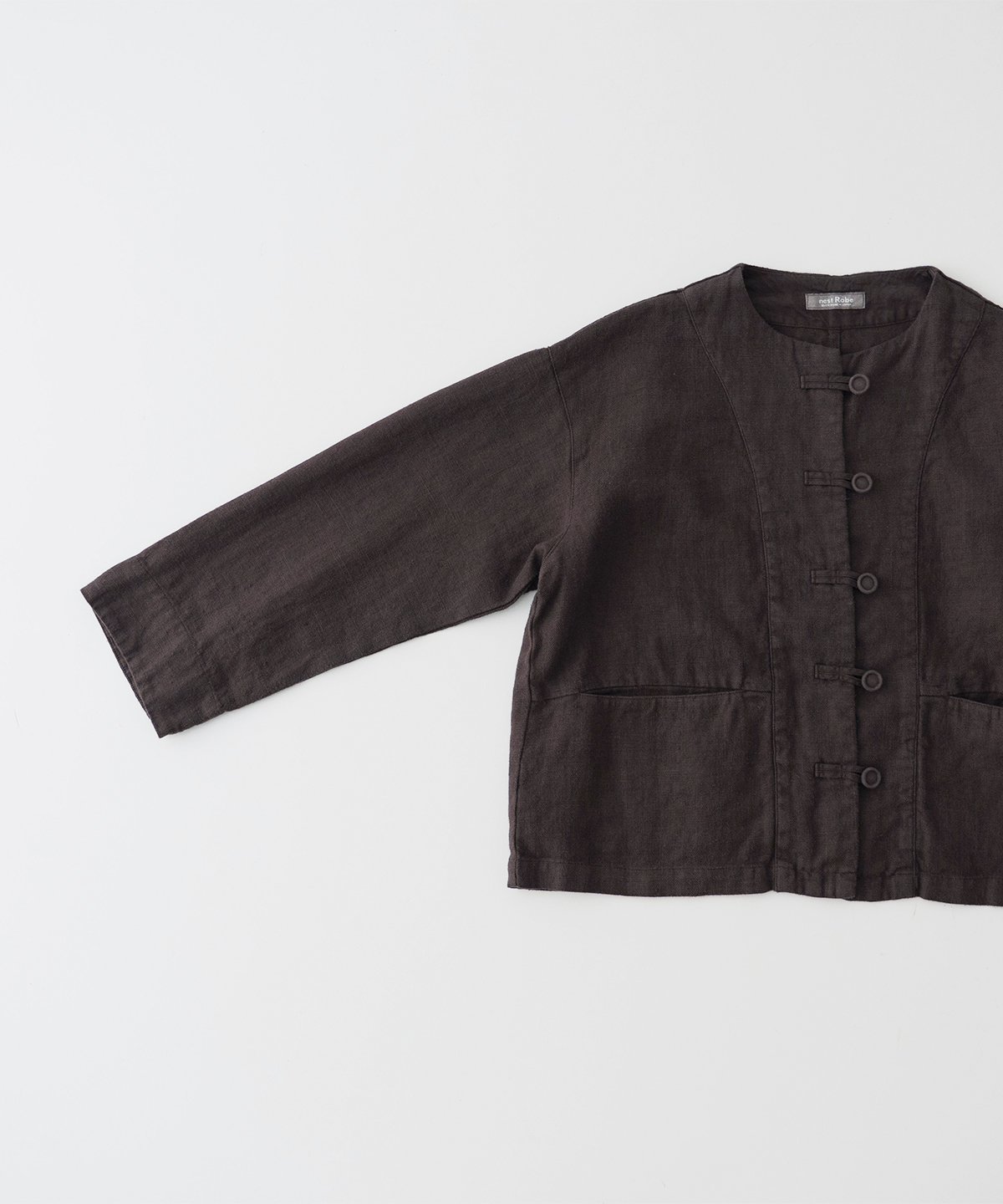 ヘビーリネンノーカラージャケット｜nest Robe / CONFECT ONLINE