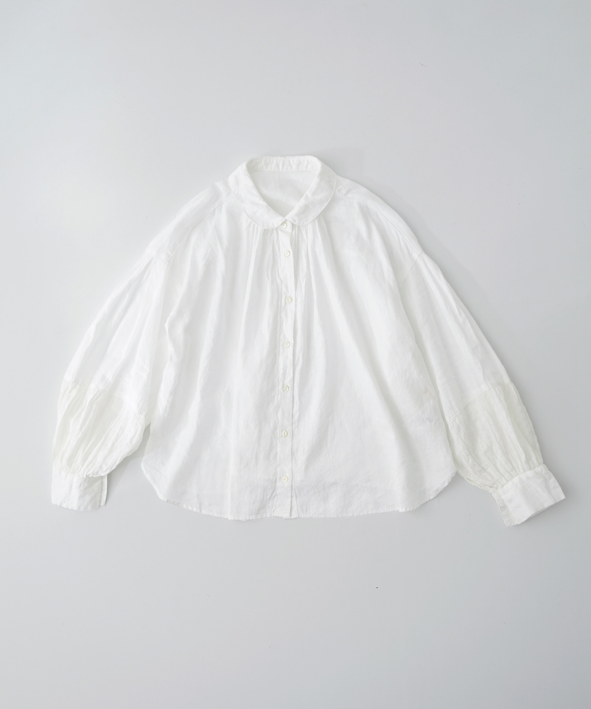 nest robe upcyclelino ブラウス UpcycleLino】ギンガムチェックギャザーブラウス｜nest Robe
