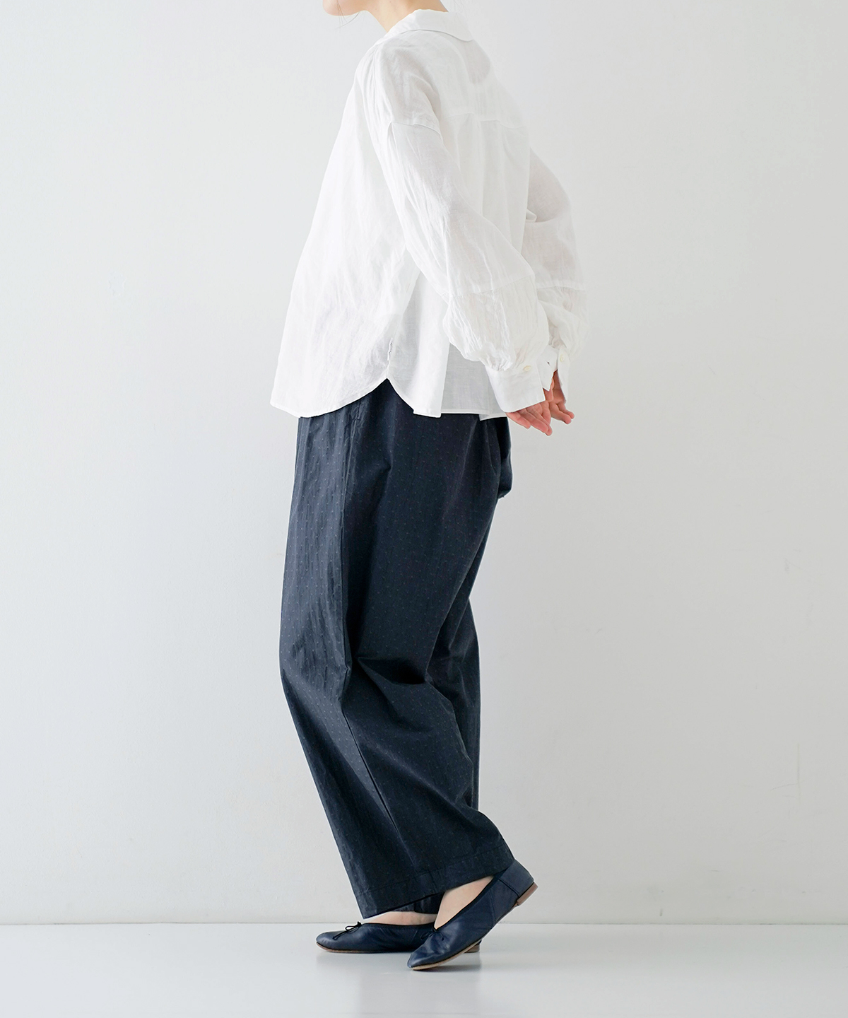 nest robe upcyclelino ブラウス UpcycleLino】ギンガムチェックギャザーブラウス｜nest Robe