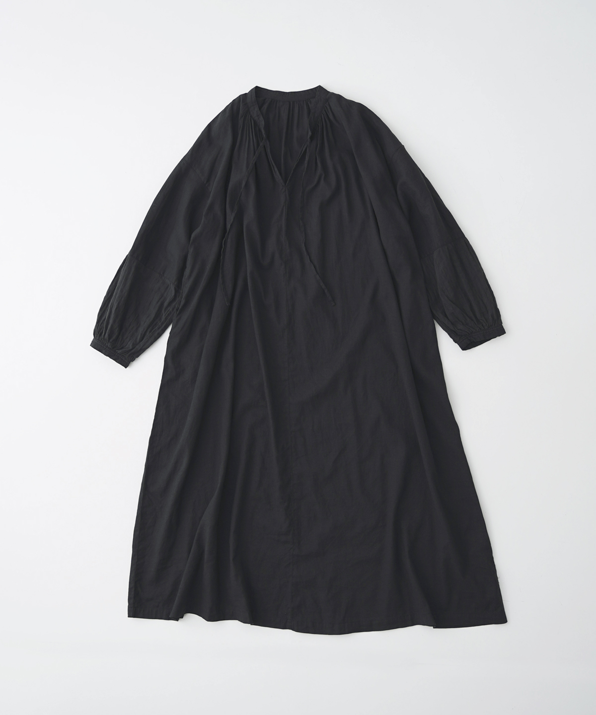 nest Robe upcycleLino オールインワン 黒 UpcycleLino】切替えスリーブワンピース｜nest Robe / CONFECT