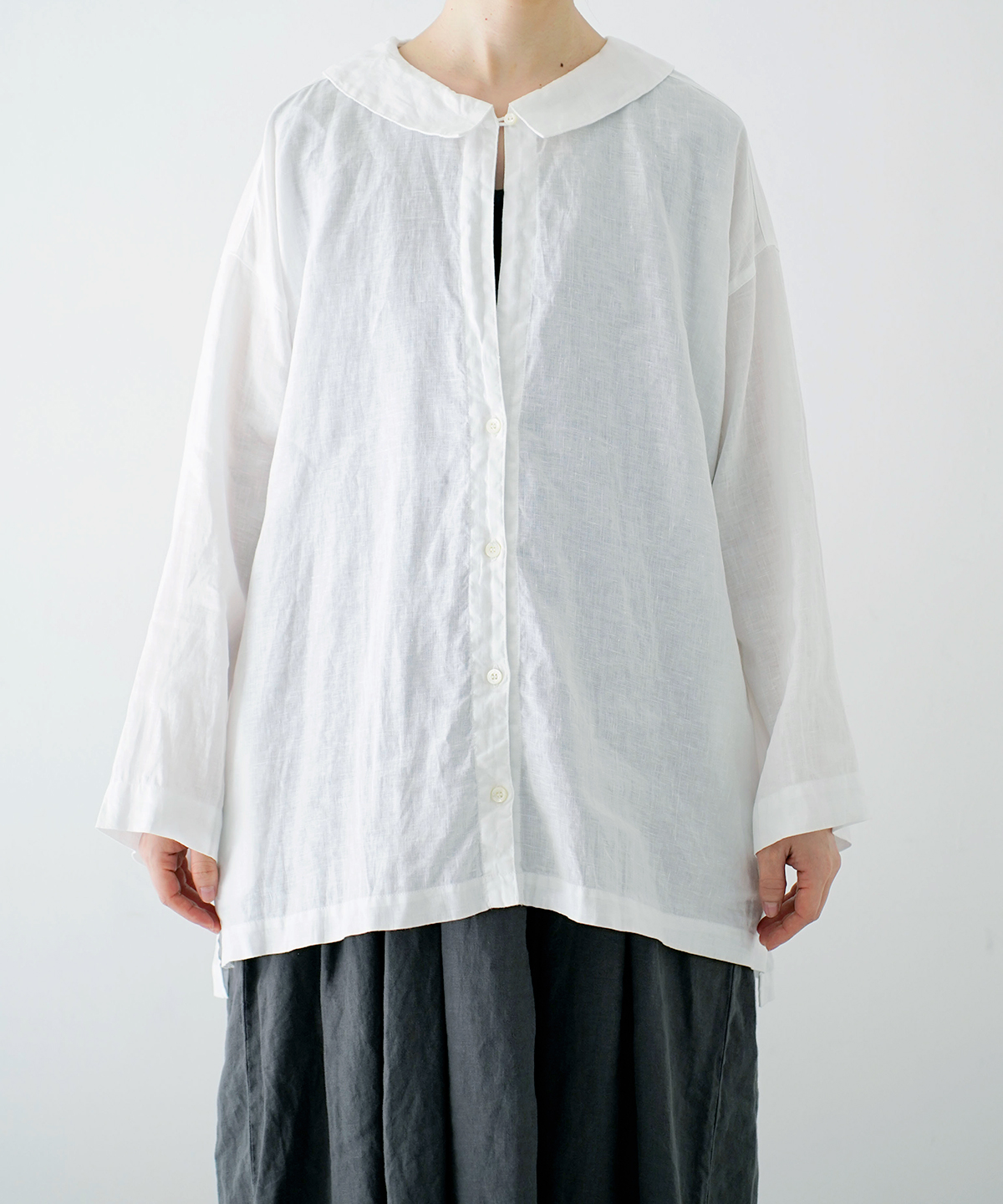 リネンルーズミディカラーシャツ｜nest Robe / CONFECT ONLINE SHOP