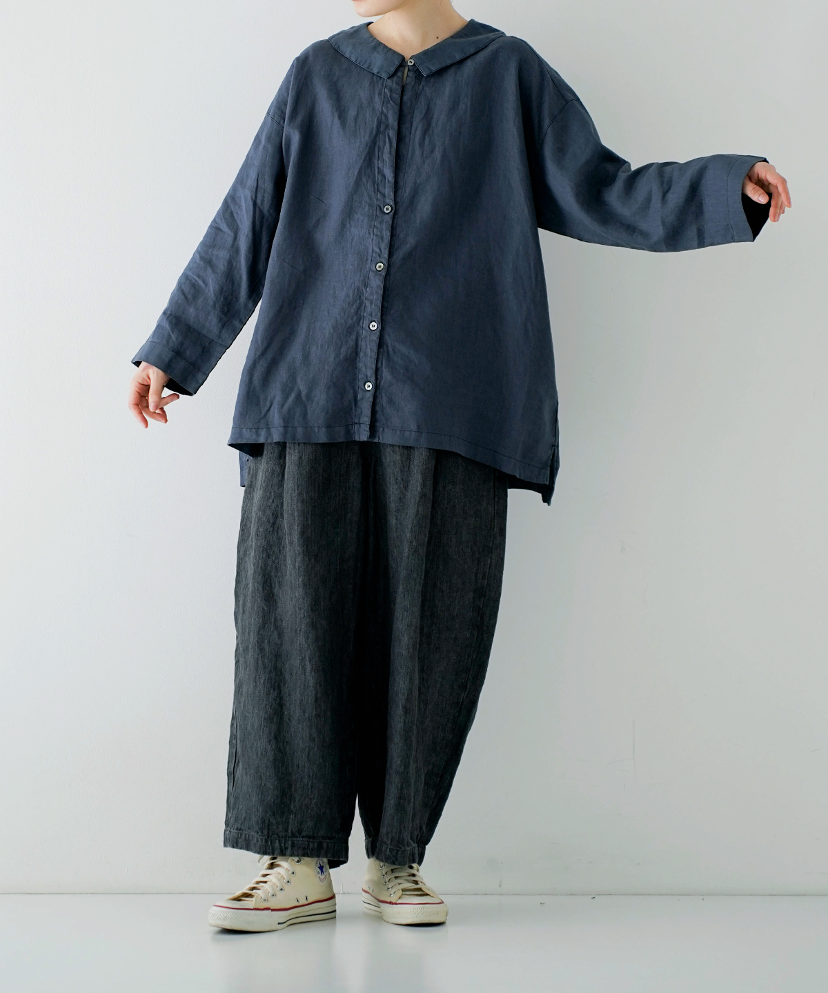 ネストローブ リネンルーズミディカラーシャツ リネンルーズミディカラーシャツ｜nest Robe / CONFECT ONLINE SHOP
