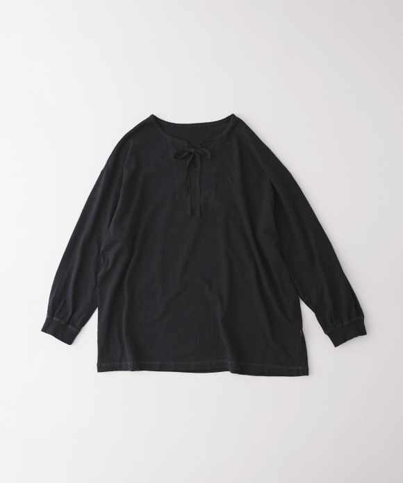ネストローブリネン近江晒リボン付きベスト クロ 近江晒し加工シリーズ＊＊ | KITTE丸の内店 | nest Robe Shop