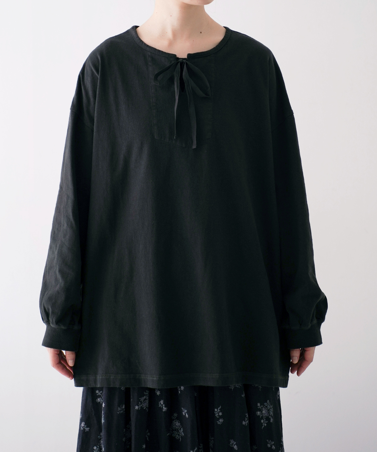 トップス nest Robe UpcycleLino UpcycleLino】BASIC ウール混デニム ボートネックプルオーバー