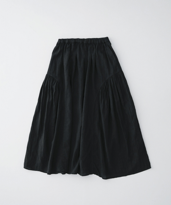 リネンサイドギャザーマキシスカート