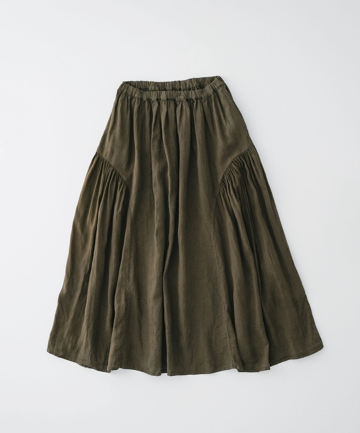 新品　nest Robe　ネストローブ　リネンサイドギャザーマキシスカート リネンサイドギャザーマキシスカート｜nest Robe / CONFECT
