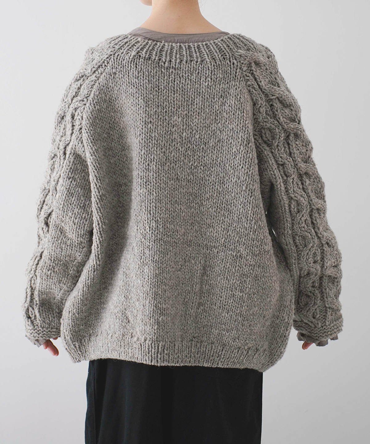 今季 ネストローブ ペルーケーブルスリーブニットカーディガン fofofofa 今季 ネストローブ ペルーケーブルスリーブニットカーディガン