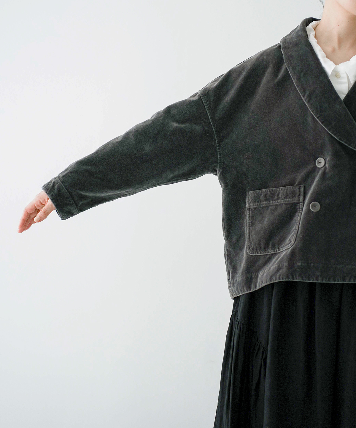 コットンベルベットダブルジャケット｜nest Robe / CONFECT ONLINE SHOP