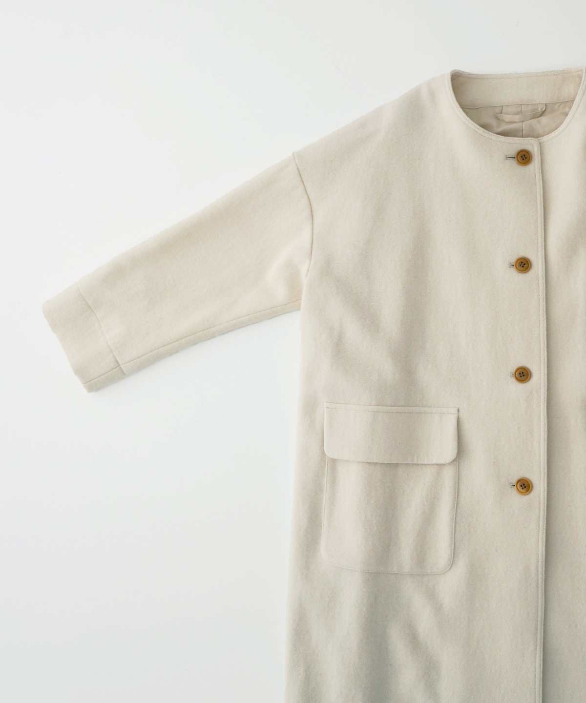 リネンウールツイードノーカラーコート｜nest Robe / CONFECT ONLINE SHOP