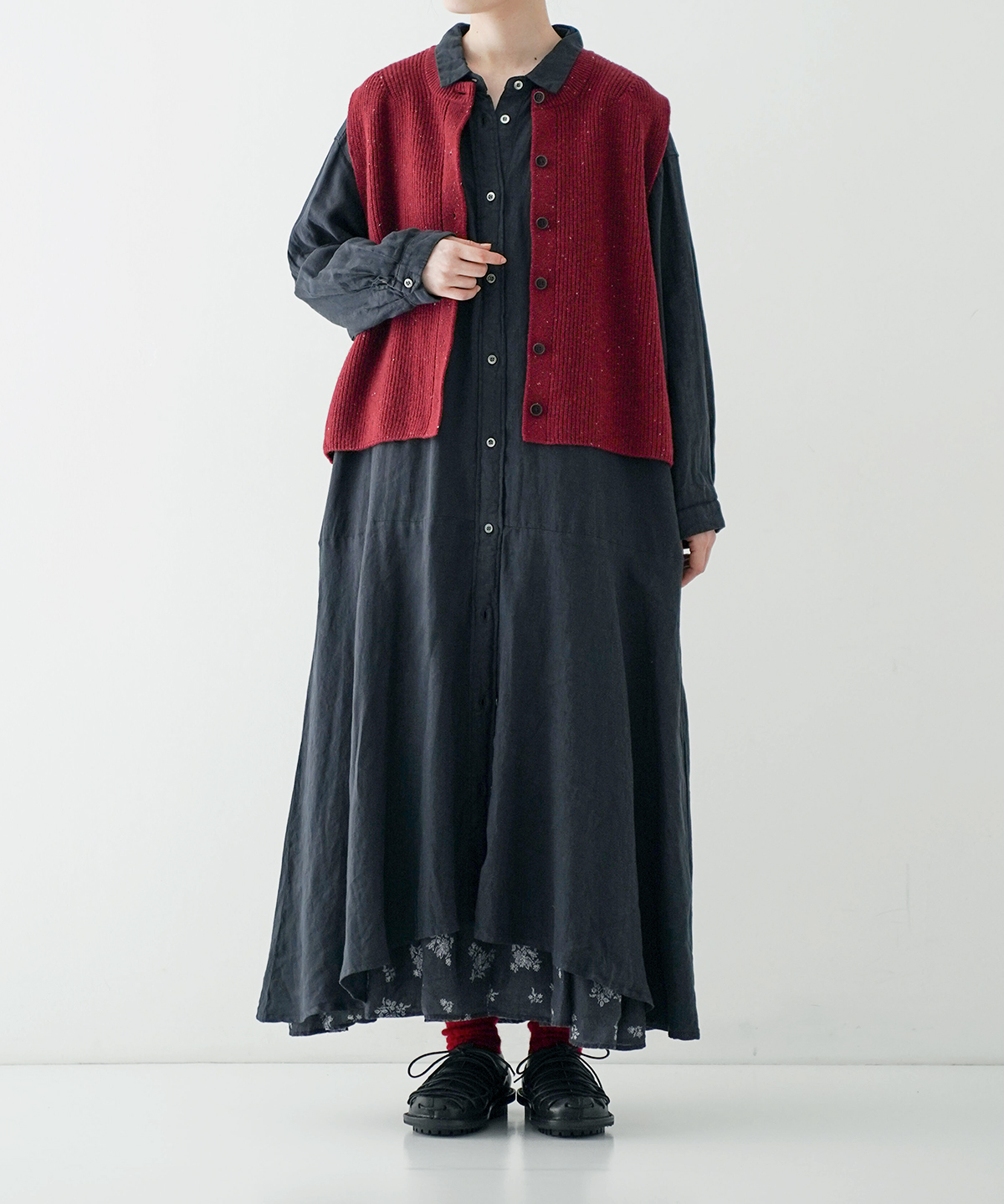畔編みニットボタンベスト｜nest Robe / CONFECT ONLINE SHOP