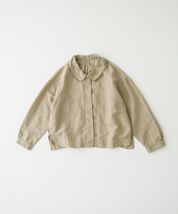コットンリネンツイルダブルカラーシャツ