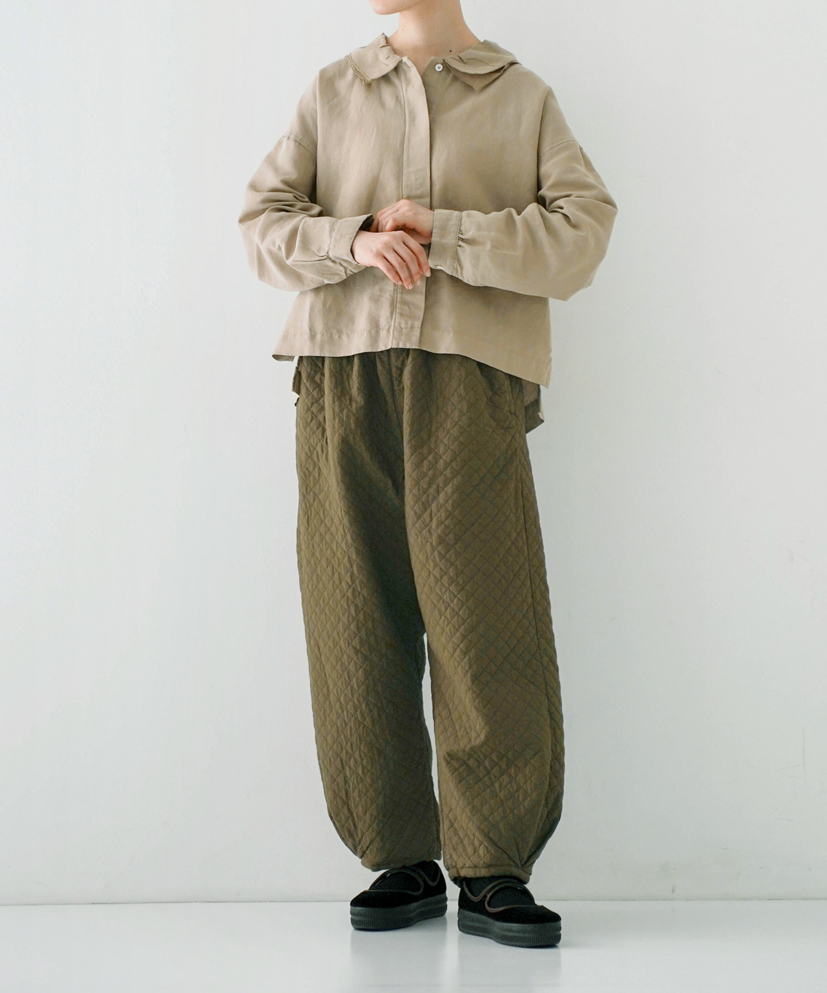 コットンリネンツイルダブルカラーシャツ｜nest Robe / CONFECT ONLINE