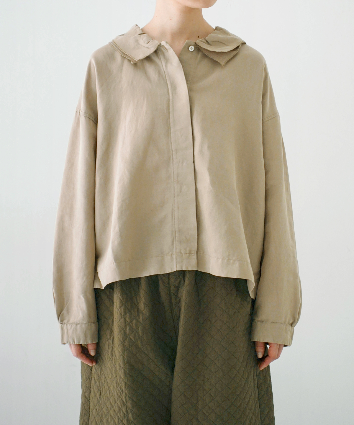 nest robe CONFECT硫化染コットンリネンダブルステンカラー nest robe CONFECT硫化染コットンリネンダブルステンカラー nest