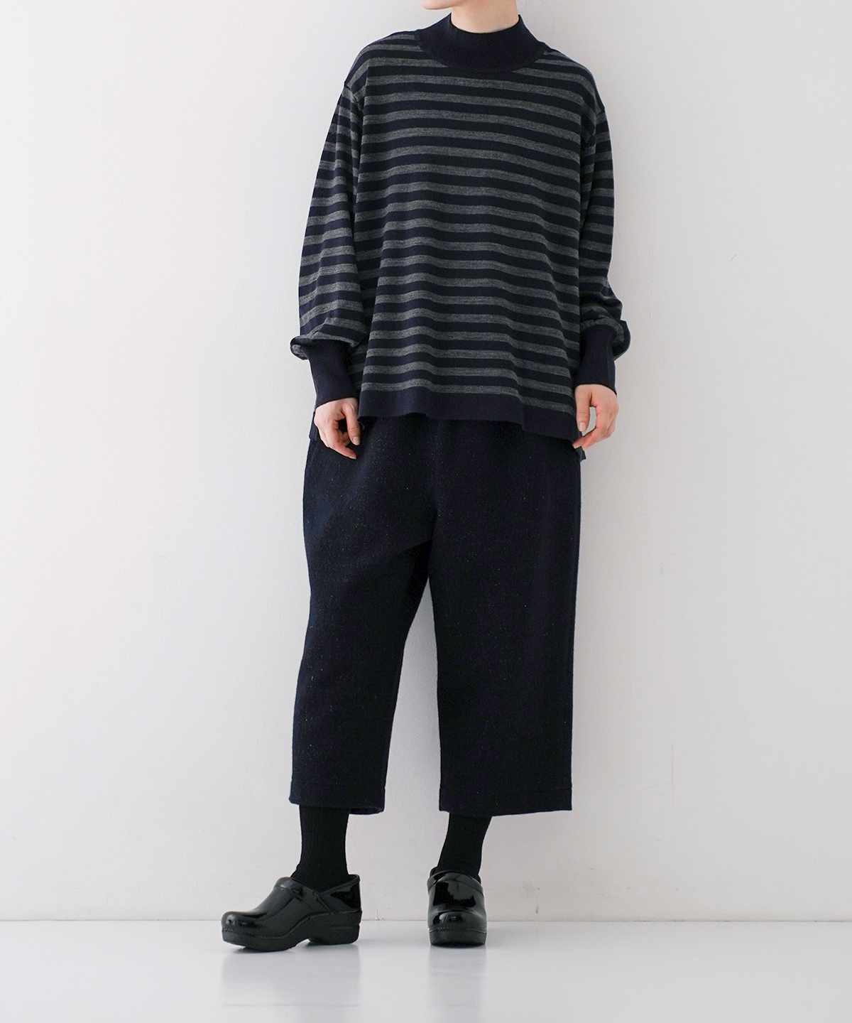 14Gハイネックボーダープルオーバー｜nest Robe / CONFECT