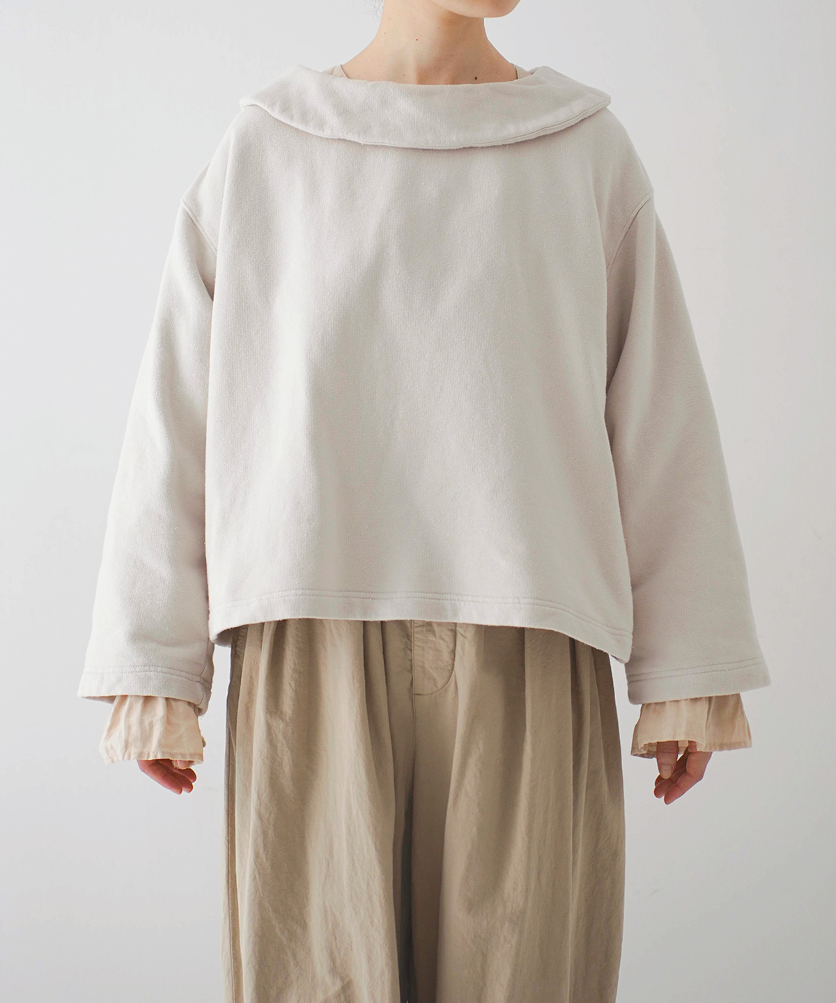 UpcycleLino] 裏毛2wayオフタートルプルオーバー｜nest Robe / CONFECT