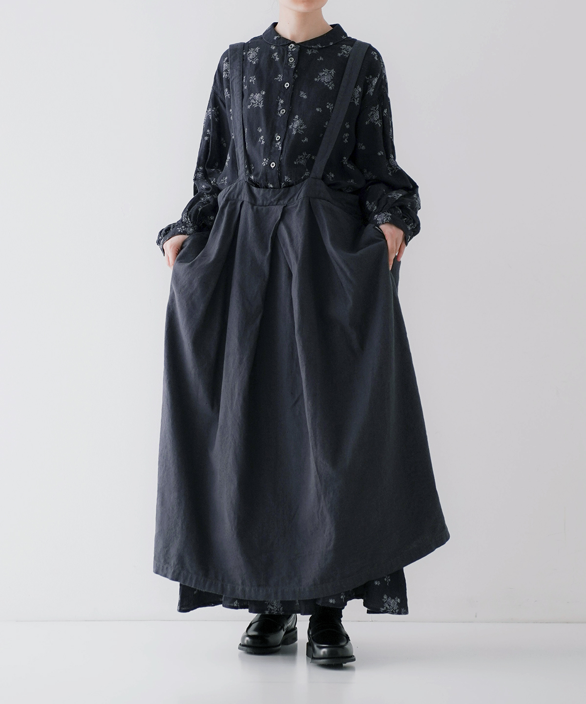 UpcycleLino] 起毛タック吊りスカート｜nest Robe / CONFECT ONLINE SHOP