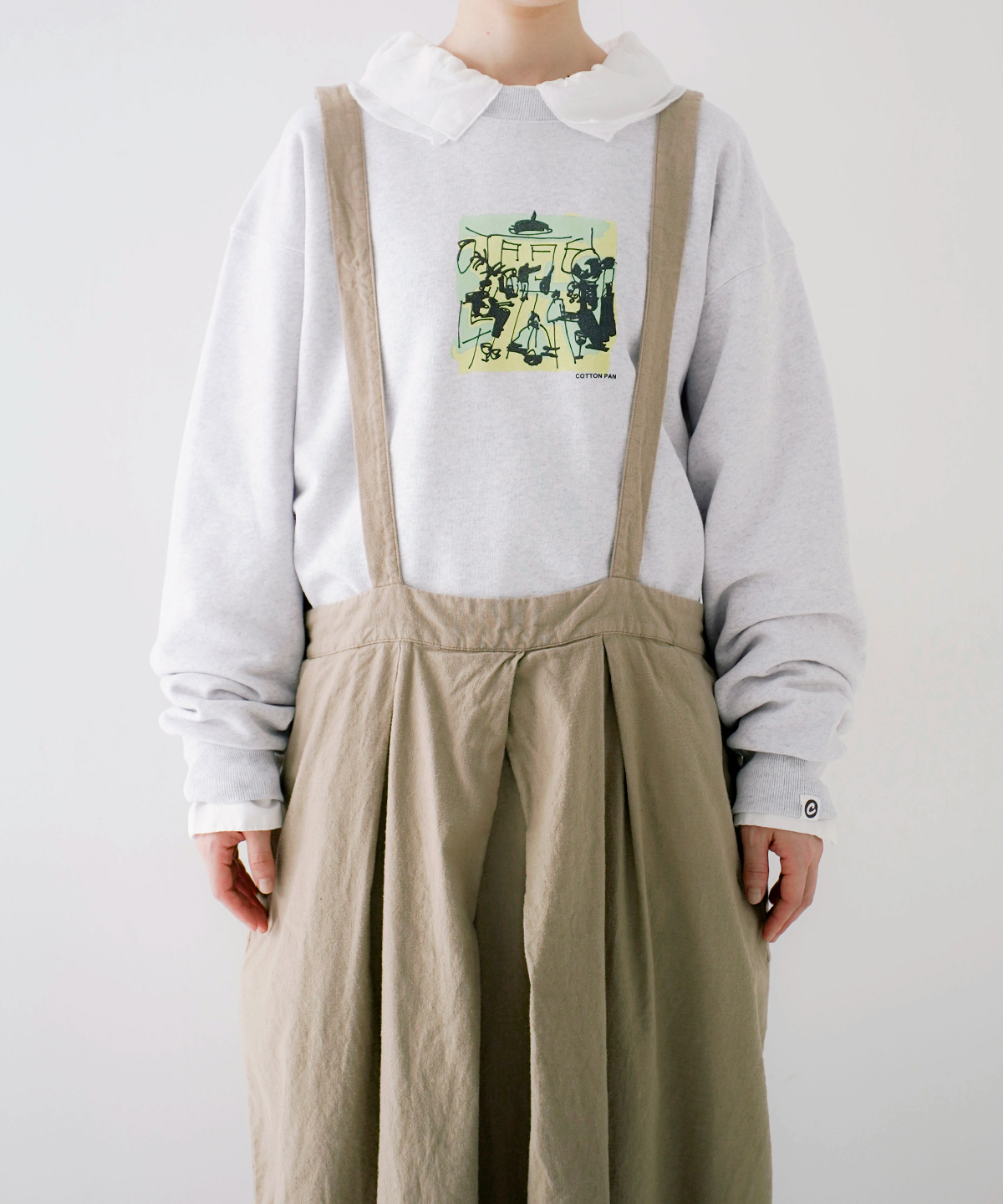 UpcycleLino] 起毛タック吊りスカート｜nest Robe / CONFECT