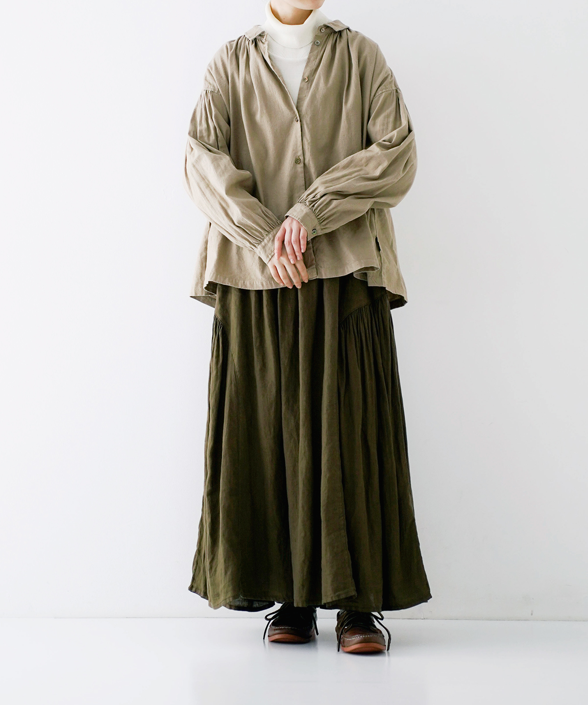 UpcycleLino] 起毛ギャザーブラウス｜nest Robe / CONFECT ONLINE SHOP