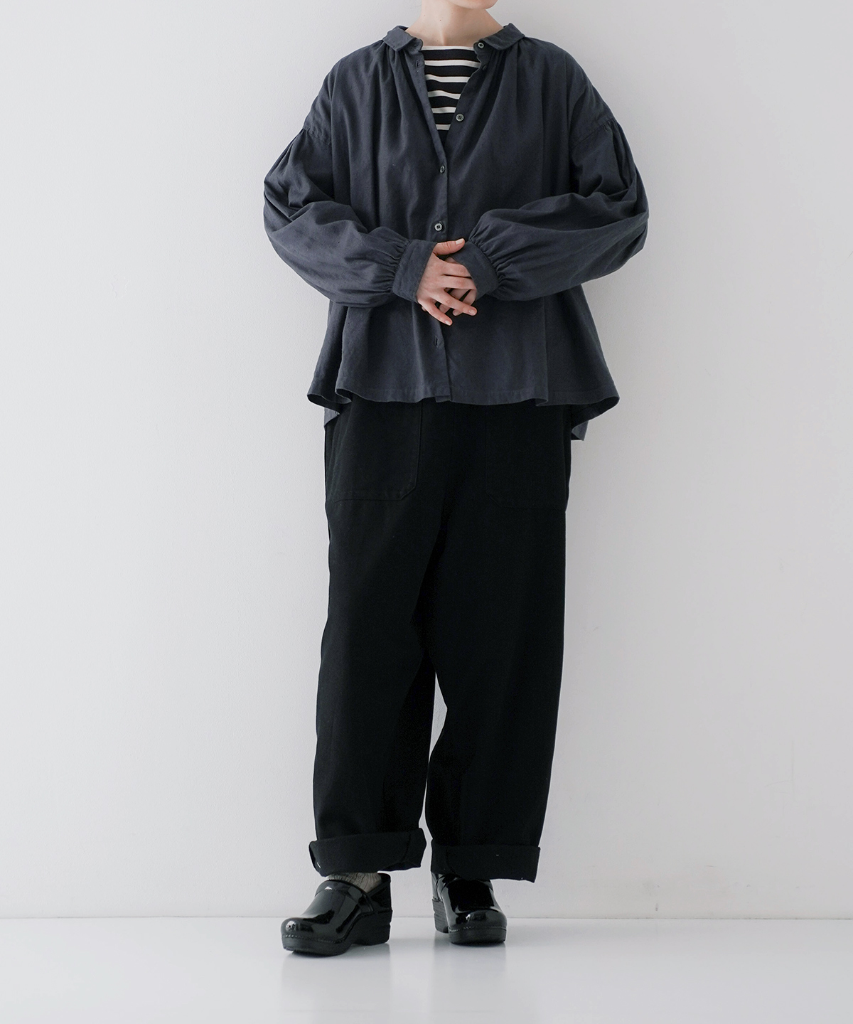 UpcycleLino] 起毛ギャザーブラウス｜nest Robe / CONFECT ONLINE SHOP
