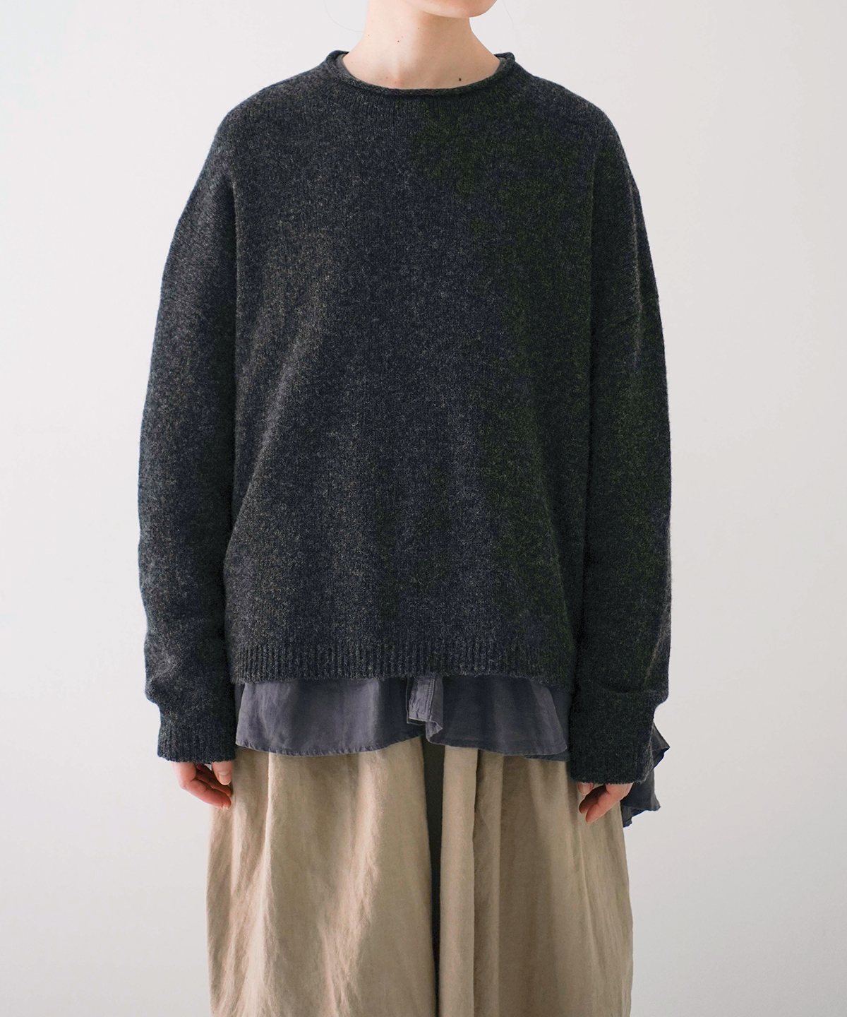 ネストローブ ペルーウールボトルネックプルオーバーニット nest robe