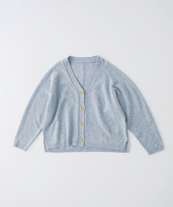 ウールVネックラグランカーディガン