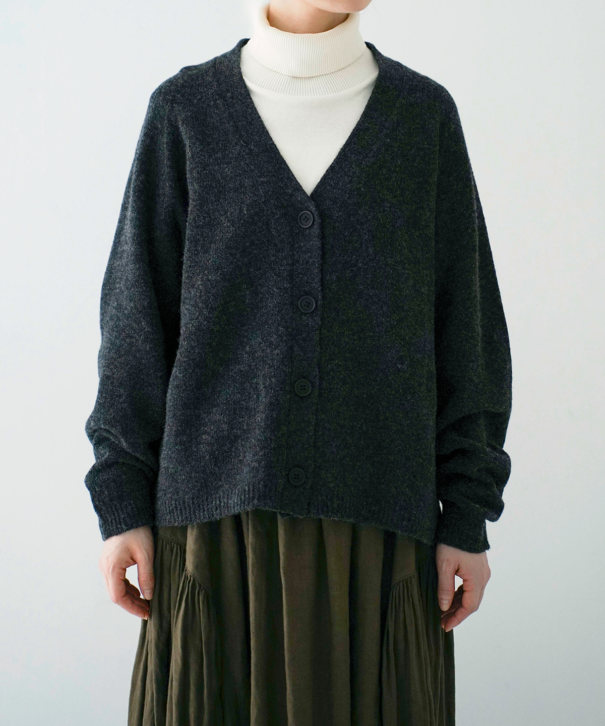 nestrobe confect コットンウールカーディガン　黒L nestrobe confect コットンウールカーディガン 黒L