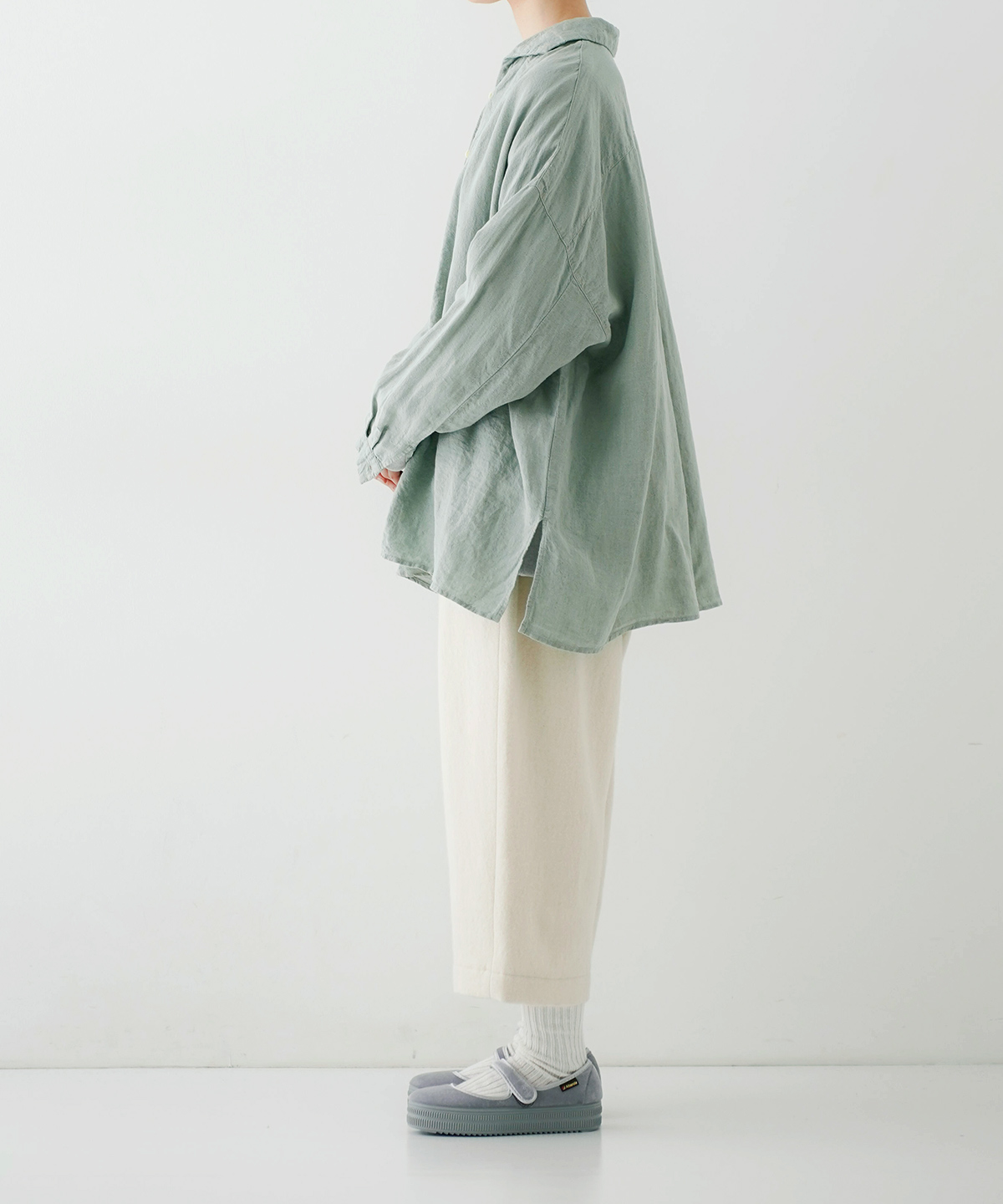 リネン近江晒しオープンカラーシャツ｜nest Robe / CONFECT ONLINE SHOP