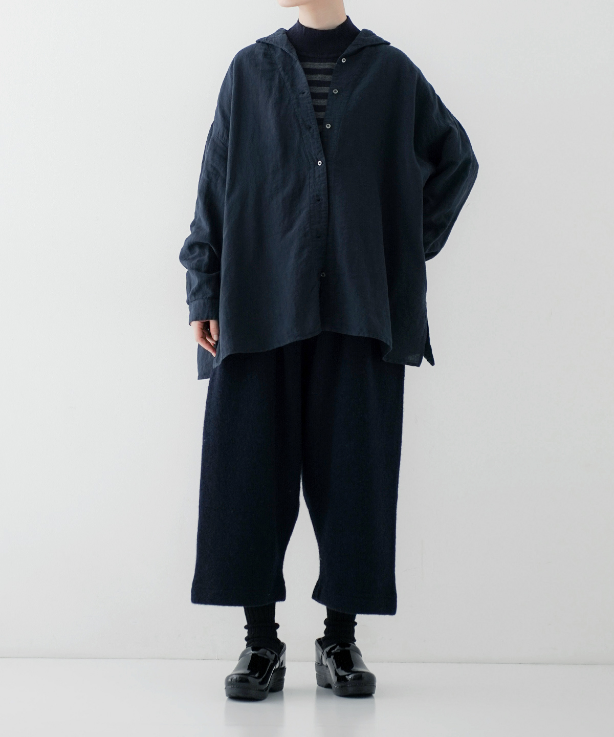 リネン近江晒しオープンカラーシャツ｜nest Robe / CONFECT ONLINE SHOP