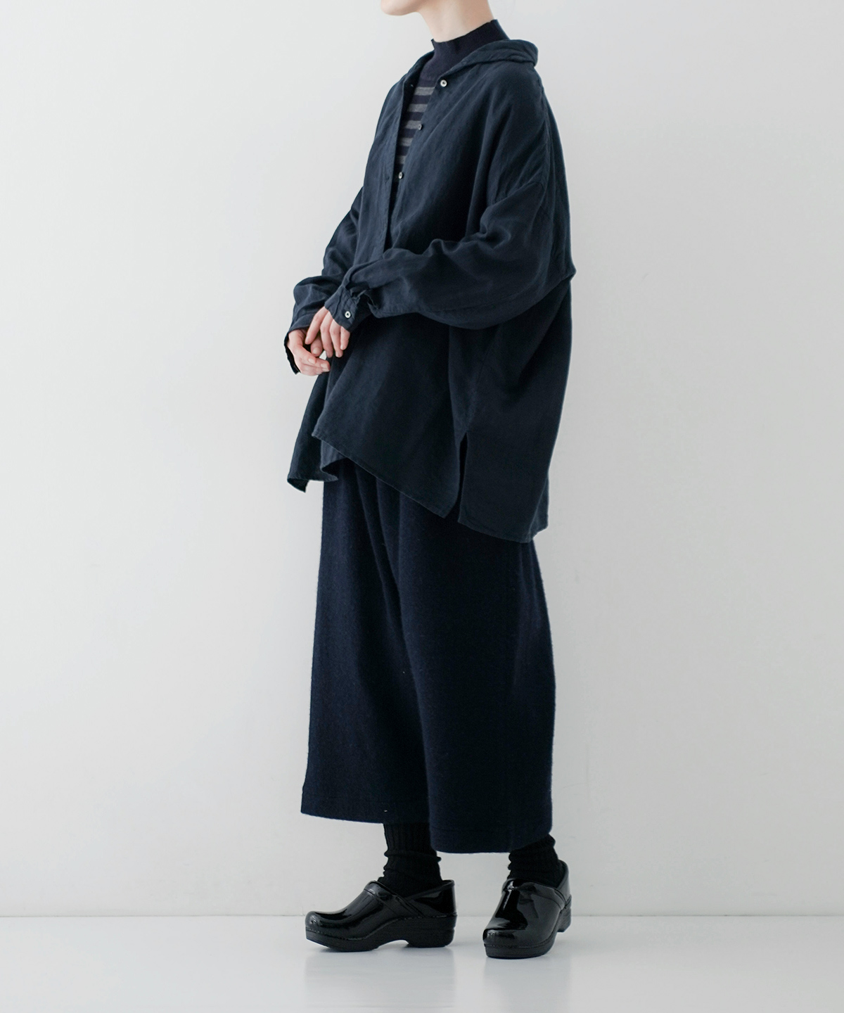 リネン近江晒しオープンカラーシャツ｜nest Robe / CONFECT ONLINE SHOP