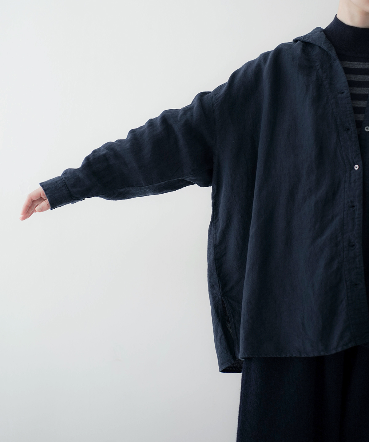 リネン近江晒しオープンカラーシャツ｜nest Robe / CONFECT ONLINE SHOP