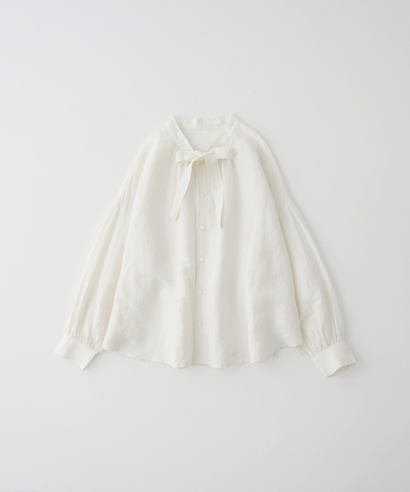 リネンシルクボウタイブラウス