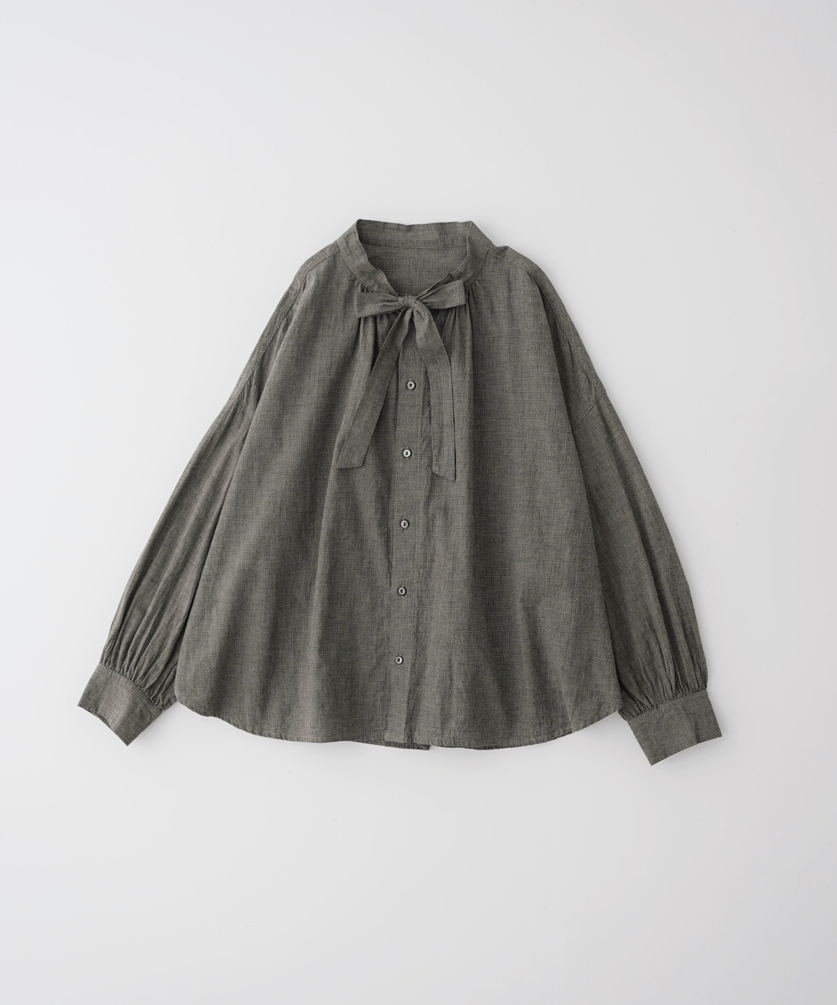 リネンコットン千鳥柄ボウタイブラウス｜nest Robe / CONFECT ONLINE SHOP