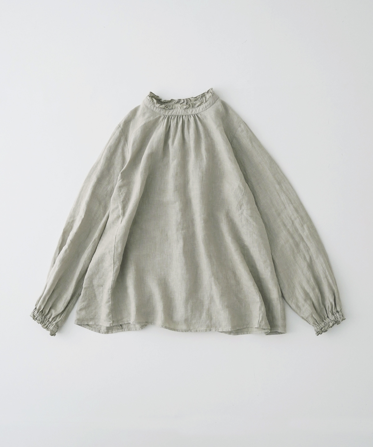 リネンスタンドフリルブラウス ルーズフィット｜nest Robe
