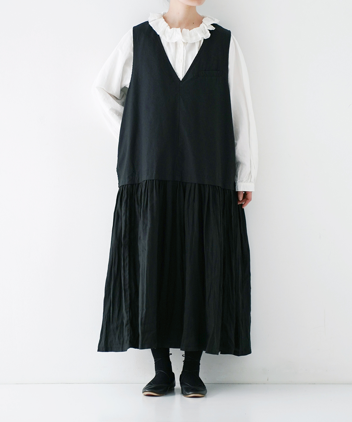Vネックノースリーブ切替ワンピース｜nest Robe / CONFECT ONLINE SHOP