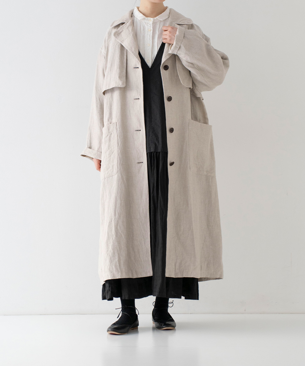 ◎リネンへリンボーントレンチコート｜nest Robe / CONFECT ONLINE SHOP